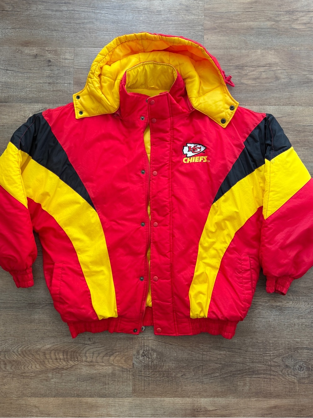 Kansas City Chiefs Retro Red & Yellow Puffer Jacket